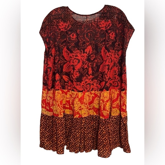 Free People gotta have you tunic top tiered red boho oversized - Picture 3 of 11